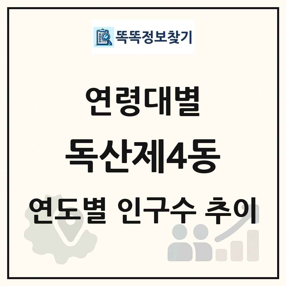 독산제4동 생애주기별 인구수 링크 그림